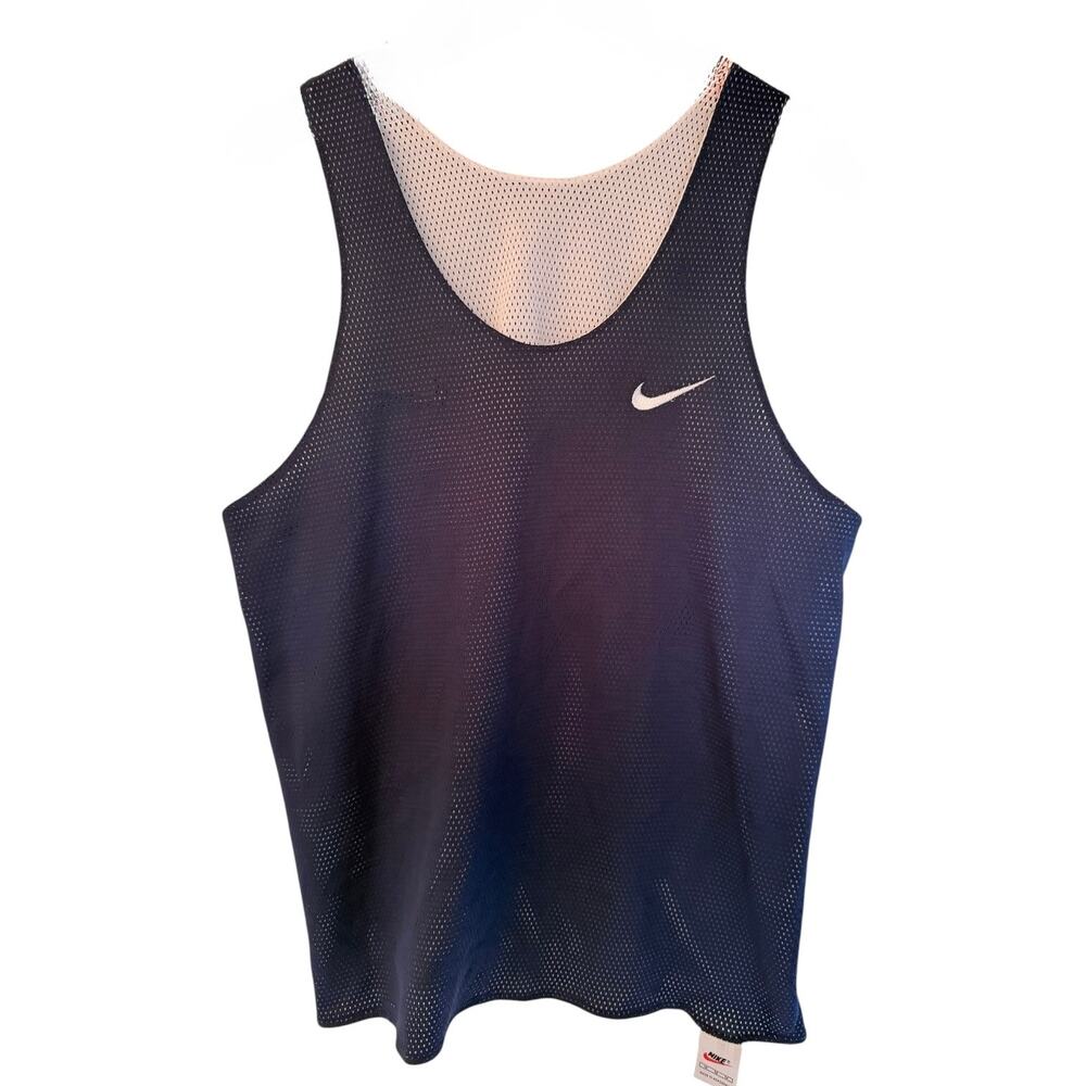 Nike Reversible Mesh Tank Top Mens Medium Blue White Swoosh Athletic